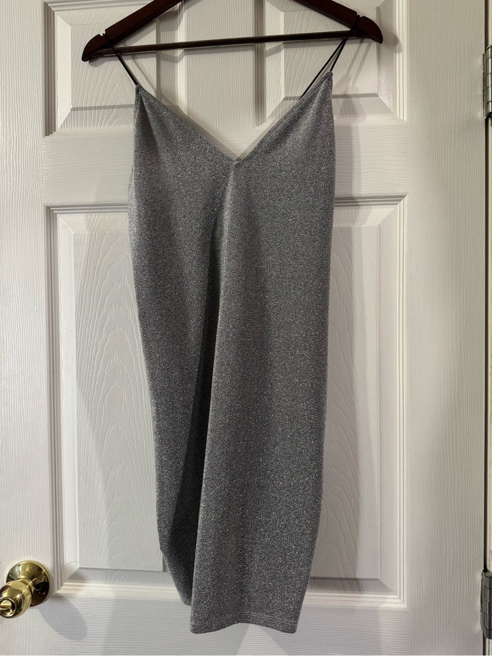 Silver Slip Dress with V-Neck divided H&M